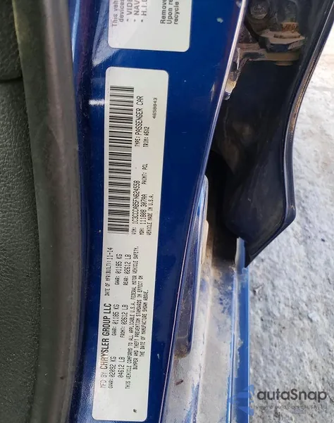 2015 Chrysler 200 Limited из США, поврежденный, VIN 1C3CCCAB5FN624558